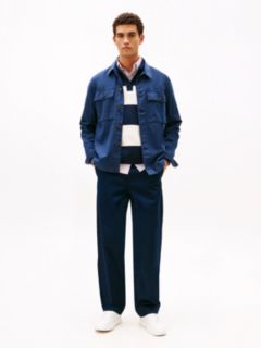 Garment-Dyed Utility Shirt Jacket — Navy 3