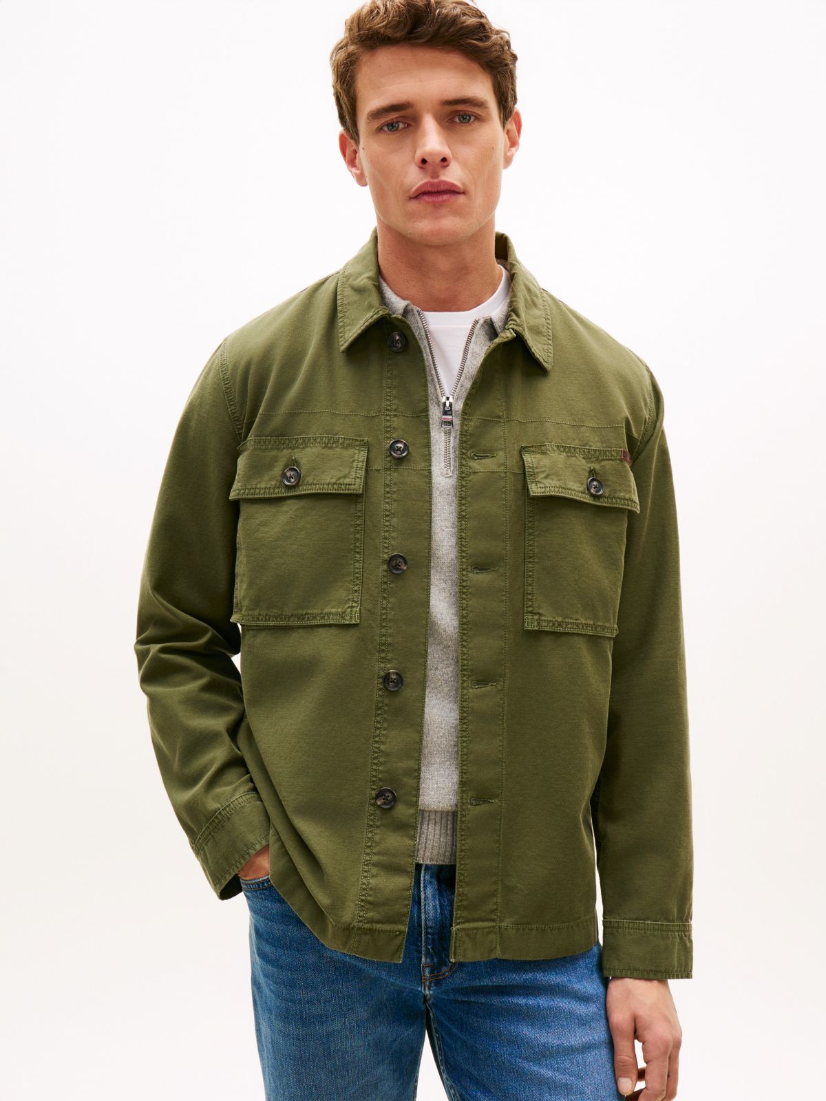 Garment-Dyed Utility Shirt Jacket — Arctic Spruce