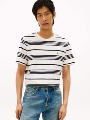 Stripe Lightweight Interlock T-Shirt, Navy