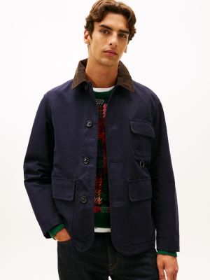 Relaxed Waxed Barn Jacket, Navy