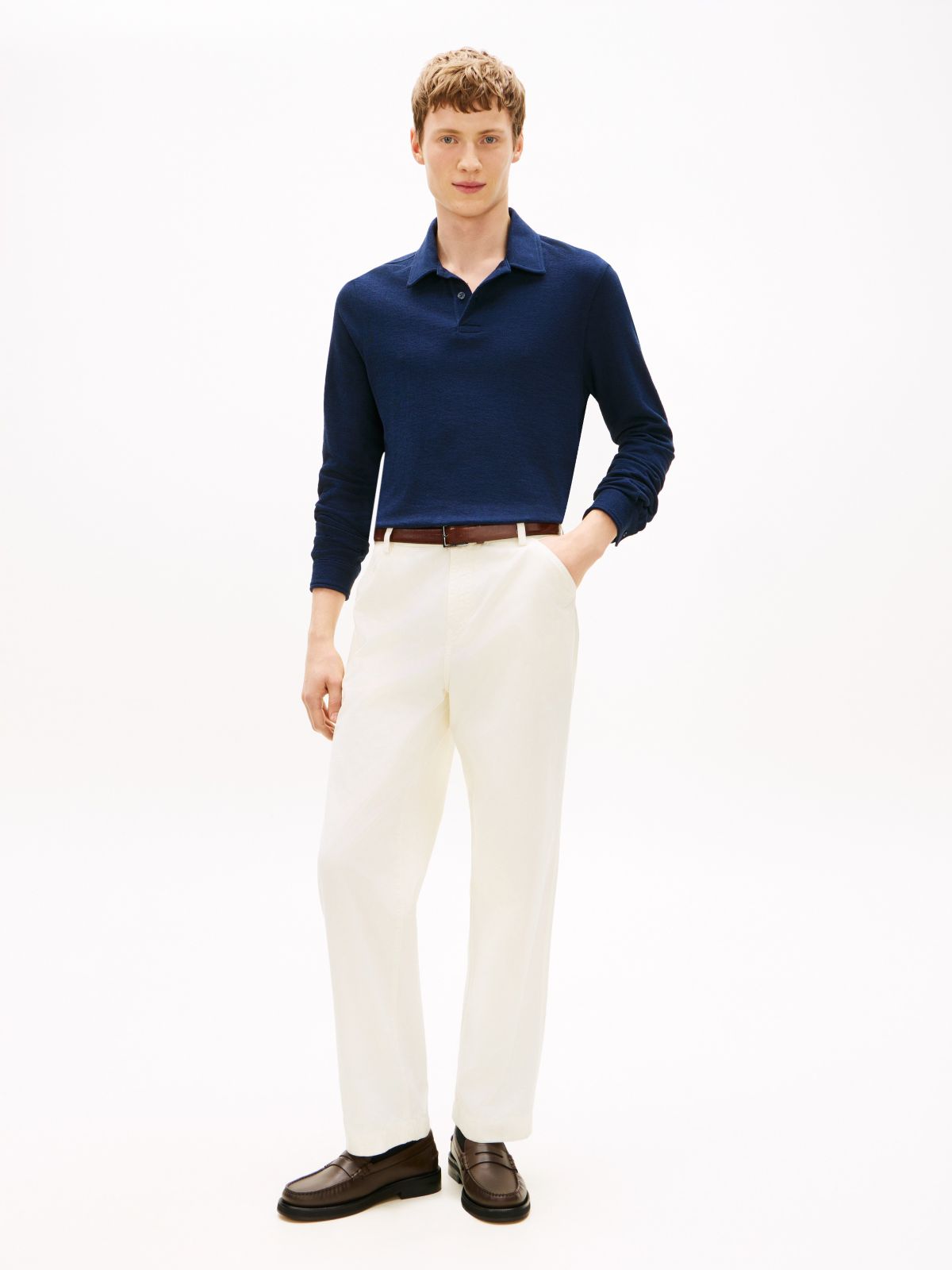 Garment-Dyed Regular Fit Carpenter Pant — Ivory Silk