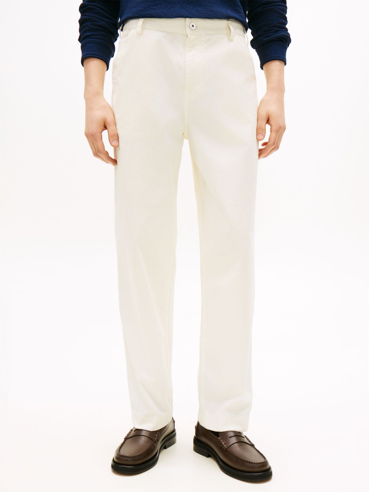 Garment-Dyed Regular Fit Carpenter Pant — Ivory Silk