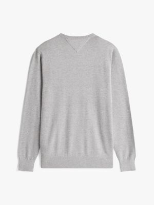 『TEN Vneck Knit GRAY L』 Classic V-Neck Sweater | Tommy Hilfiger USA