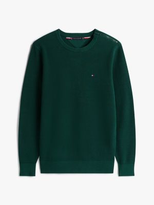 Classic Crewneck Sweater, Ornamental Green