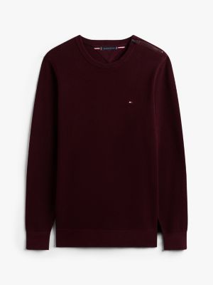 Classic Crewneck Sweater, Deep Burgundy