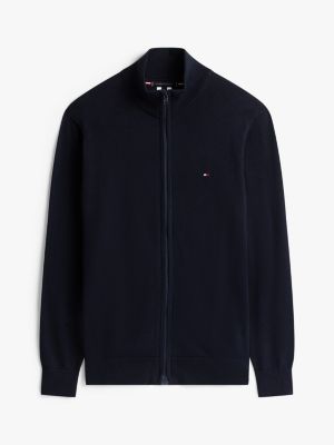 Classic Zip Cardigan, Navy
