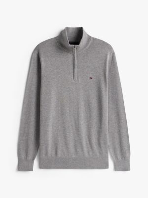 Classic Quarter-Zip Sweater, Medium Grey Heather