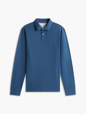 Regular Fit Long-Sleeve 1985 Pique Polo, Aegean Sea