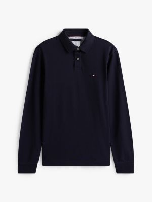 Regular Fit Long-Sleeve 1985 Pique Polo, Navy