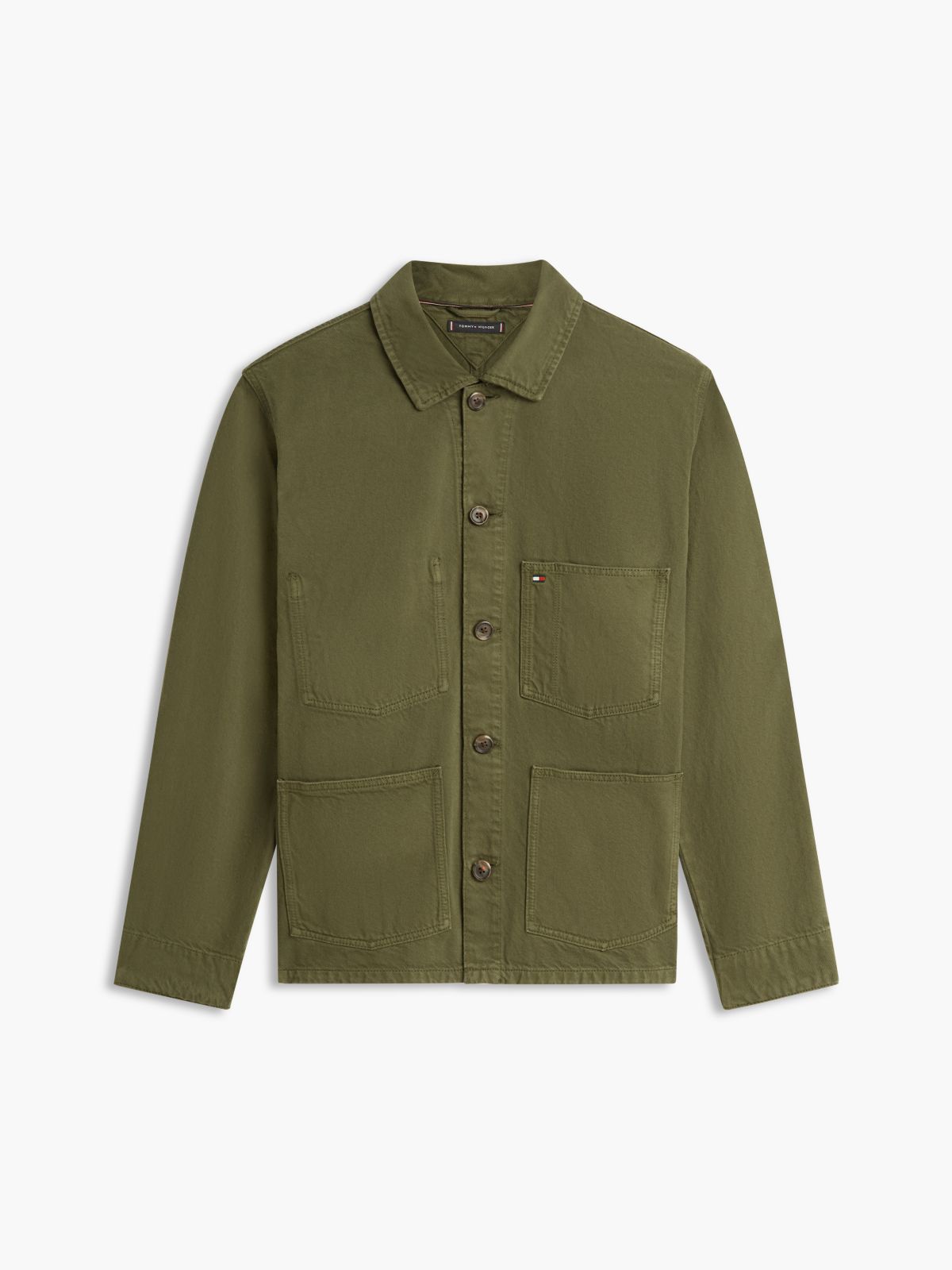 Garment-Dyed Denim Chore Jacket — Dark Artichoke
