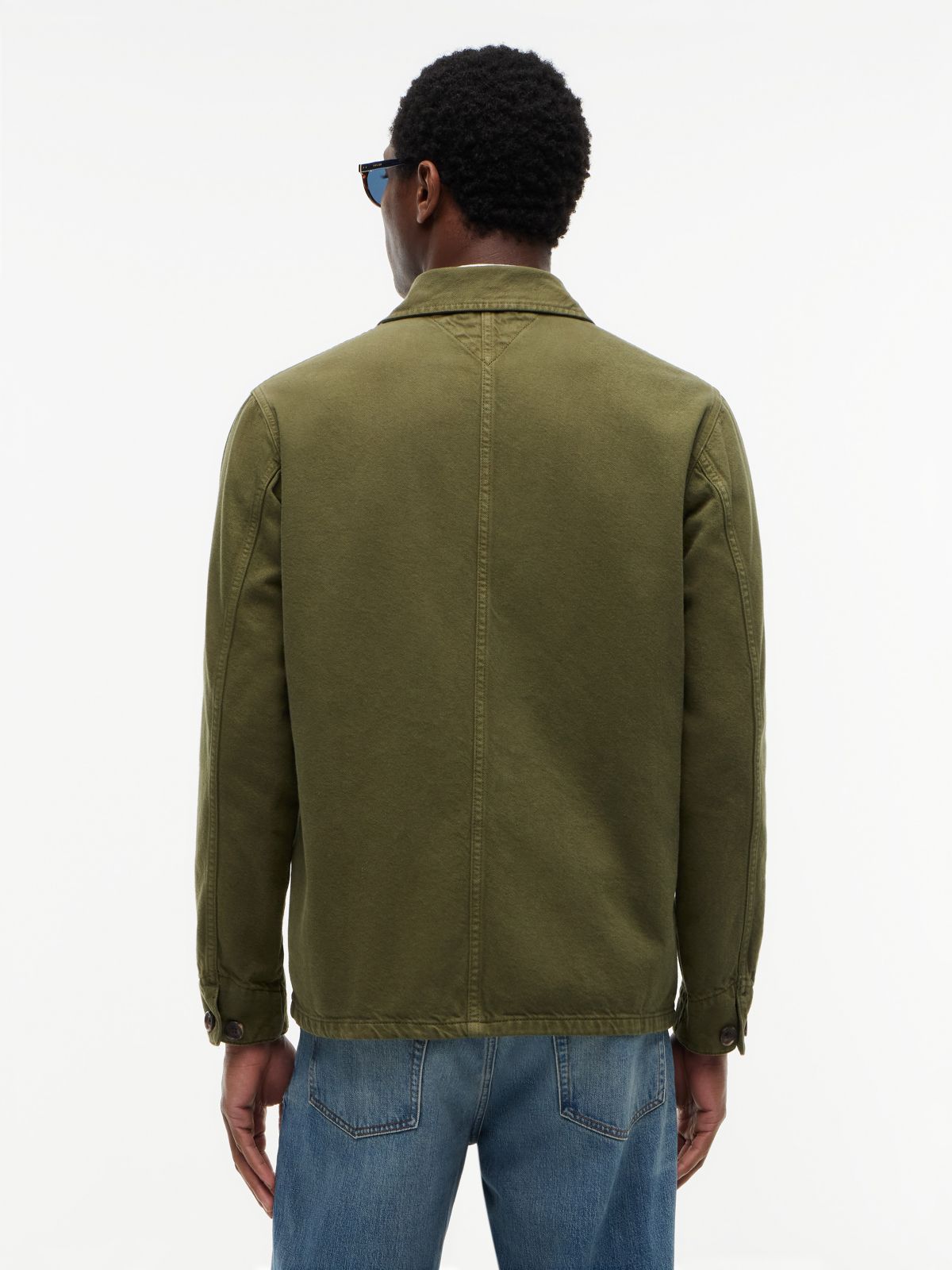 Garment-Dyed Denim Chore Jacket — Dark Artichoke