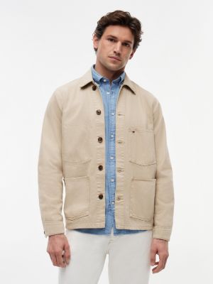 Garment-Dyed Denim Chore Jacket, Sandalwood