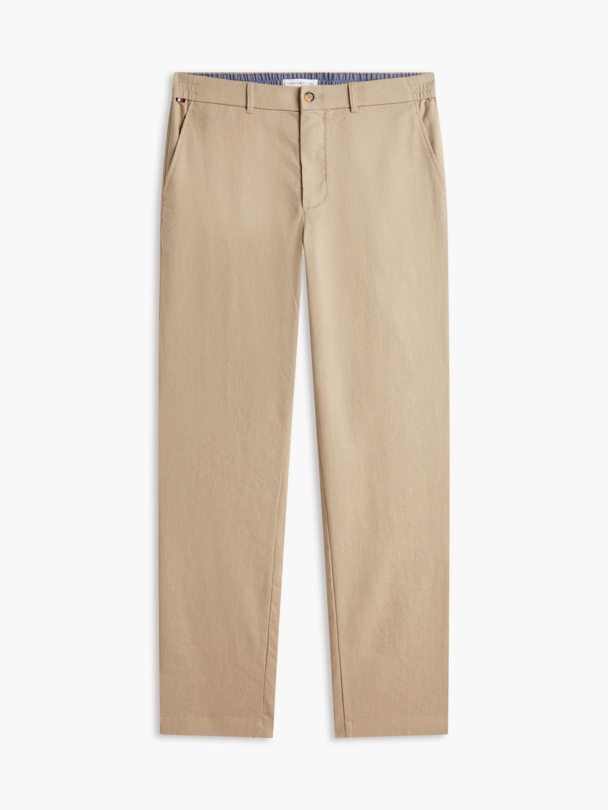 Linen-Blend Straight Chino — Batique Khaki