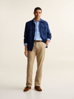 Linen-Blend Straight Chino — Batique Khaki 2