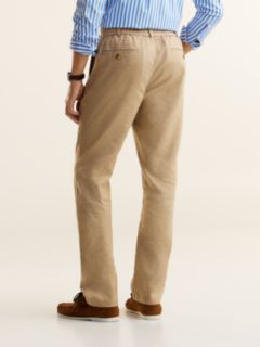 Linen-Blend Straight Chino — Batique Khaki 4