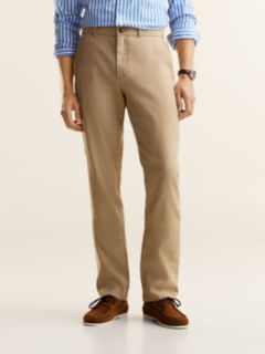 Linen-Blend Straight Chino — Batique Khaki 1