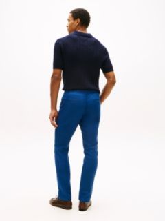 Linen-Blend Straight Chino — Blue 4