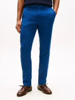Linen-Blend Straight Chino — Blue 1