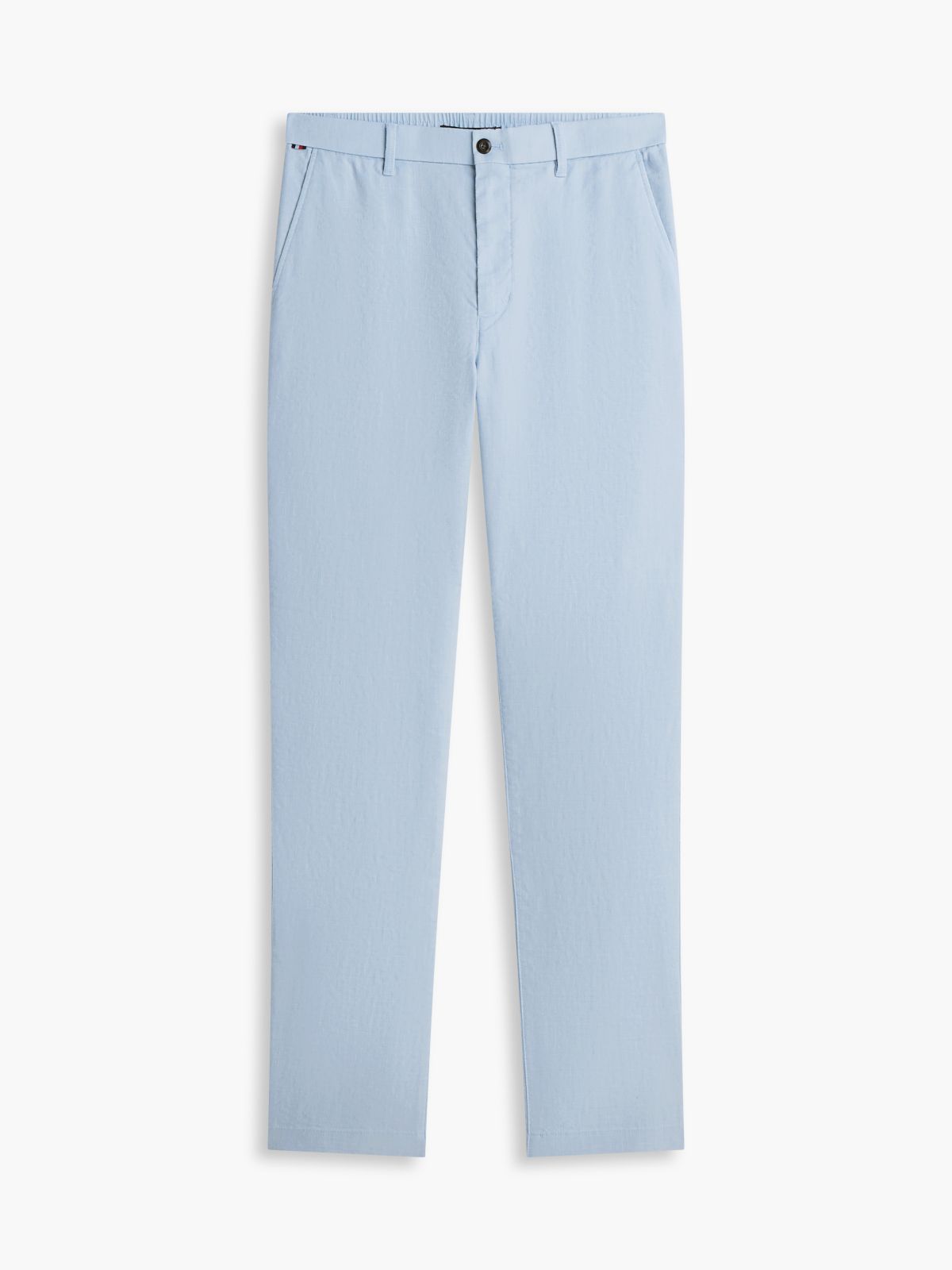 Linen-Blend Straight Chino — Blue Cloud