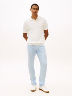 Linen-Blend Straight Chino — Blue Cloud 2