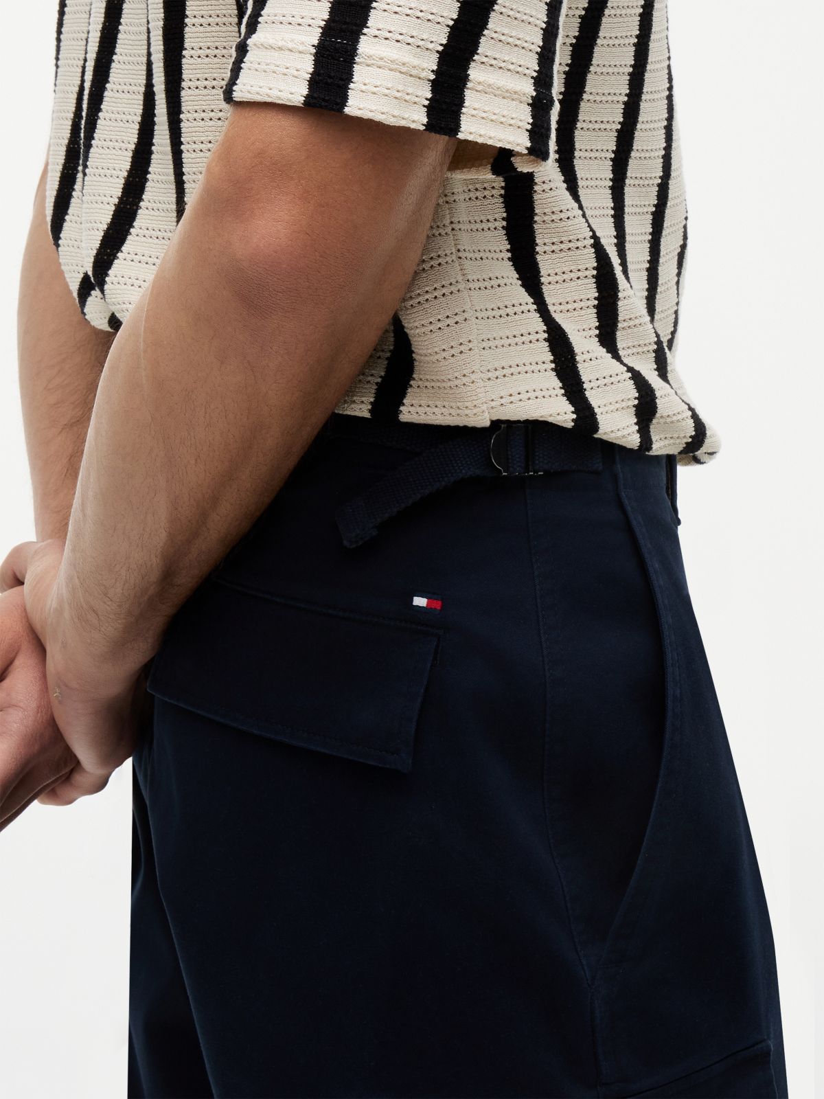 Relaxed Fit Stretch Twill Cargo Short — Navy