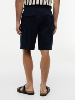 Relaxed Fit Stretch Twill Cargo Short — Navy 4