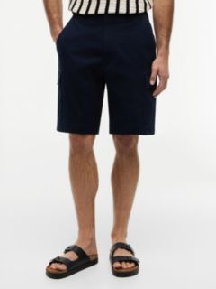 Relaxed Fit Stretch Twill Cargo Short — Navy 1