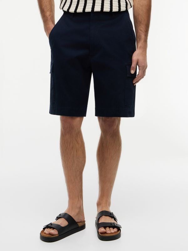 Relaxed Fit Stretch Twill Cargo Short — Navy