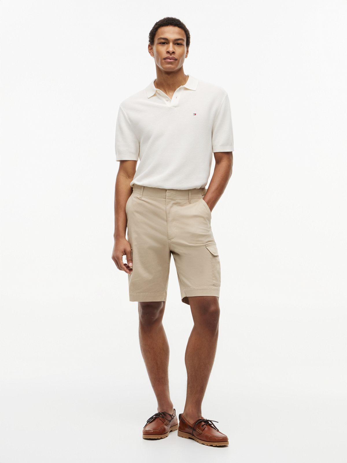 Relaxed Fit Stretch Twill Cargo Short — Sandalwood