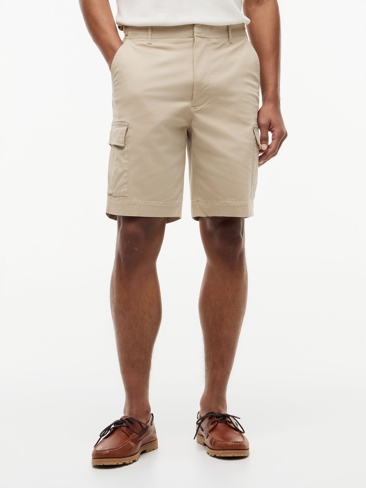 Relaxed Fit Stretch Twill Cargo Short — Sandalwood