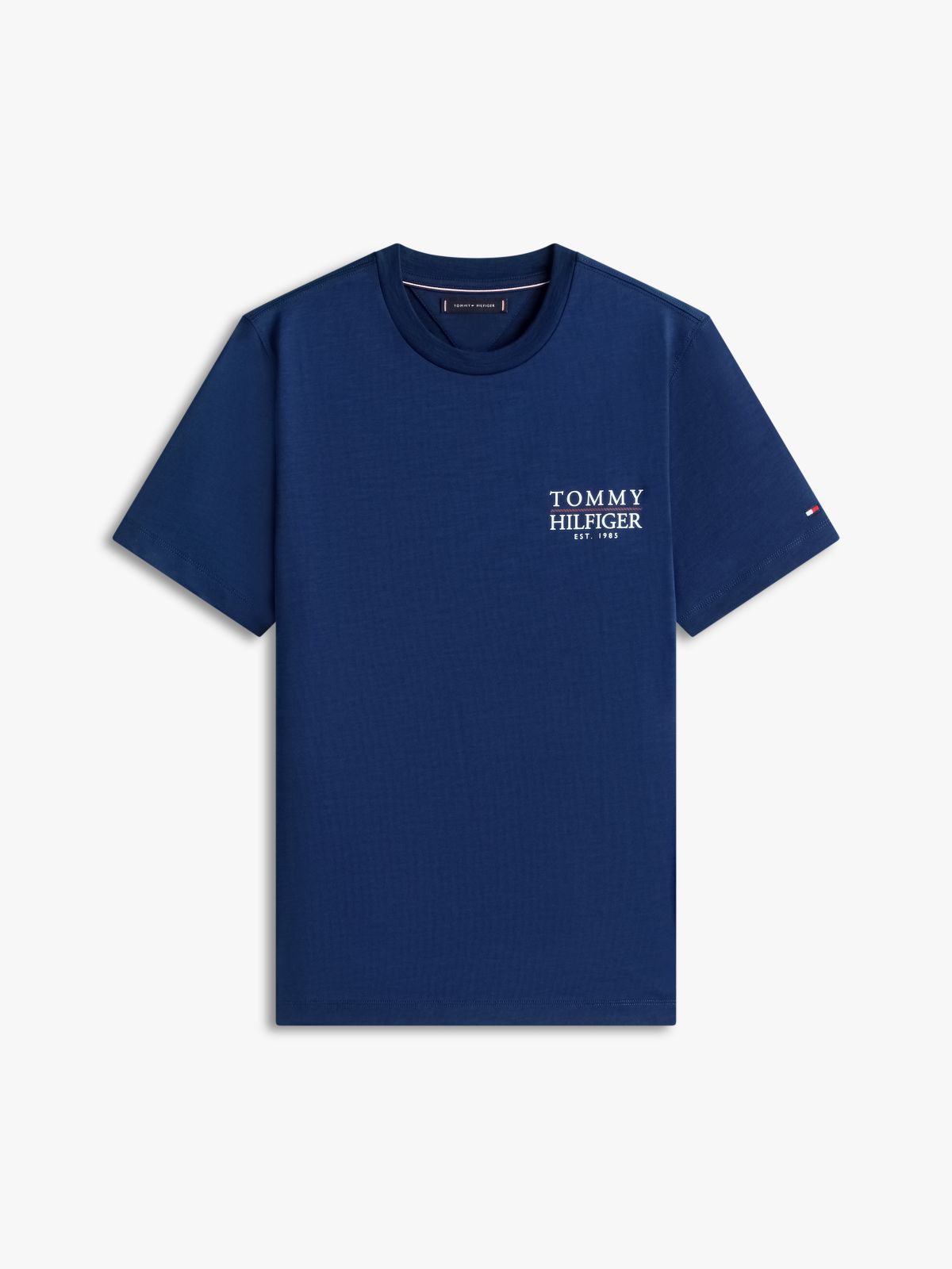 Back Logo Graphic Slub Cotton T-Shirt — Light Navy