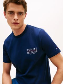 Back Logo Graphic Slub Cotton T-Shirt — Light Navy 3