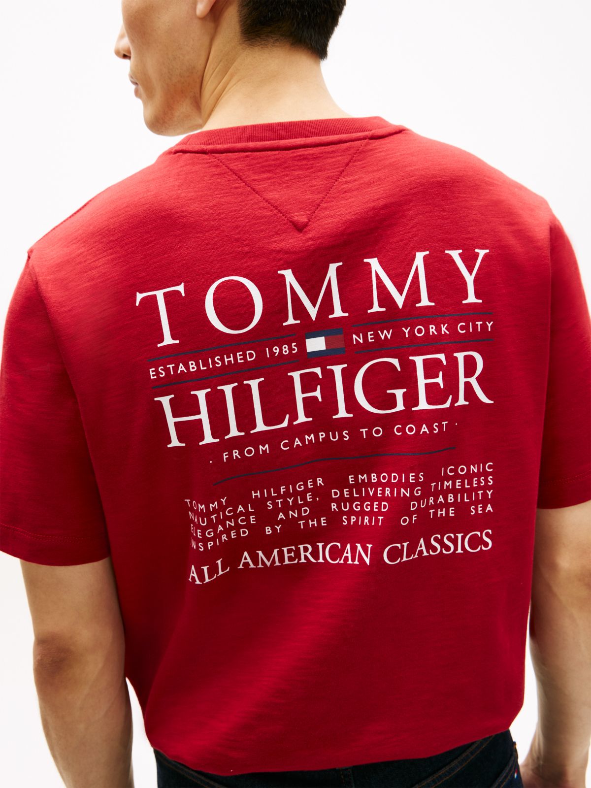 Back Logo Graphic Slub Cotton T-Shirt — Regatta Red