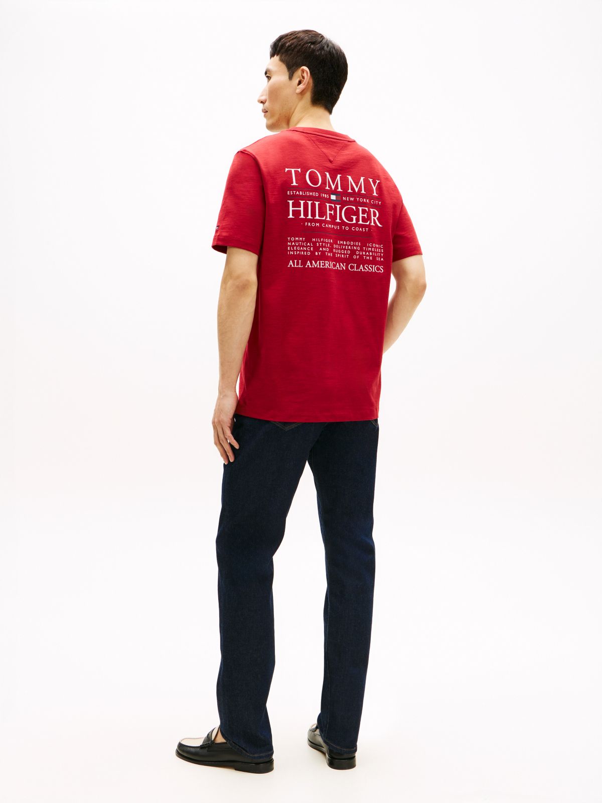Back Logo Graphic Slub Cotton T-Shirt — Regatta Red