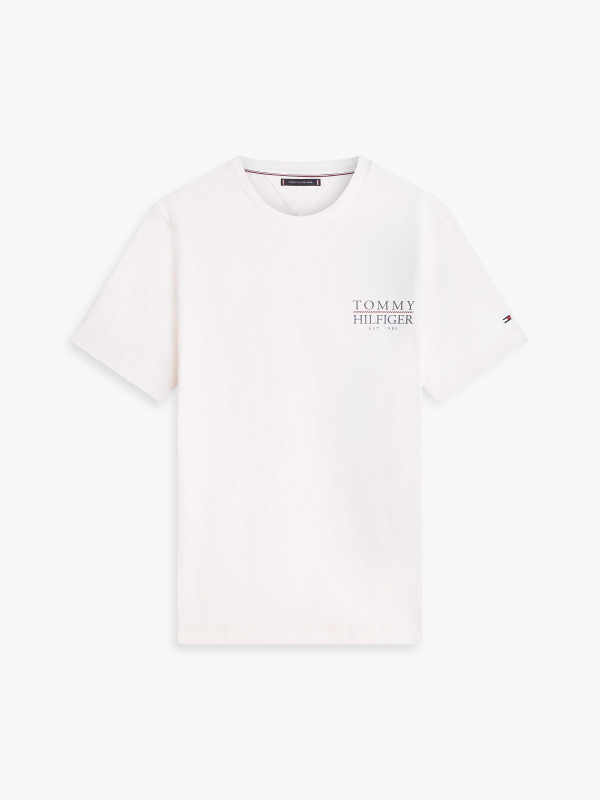 Back Logo Graphic Slub Cotton T-Shirt — Ivory Petal