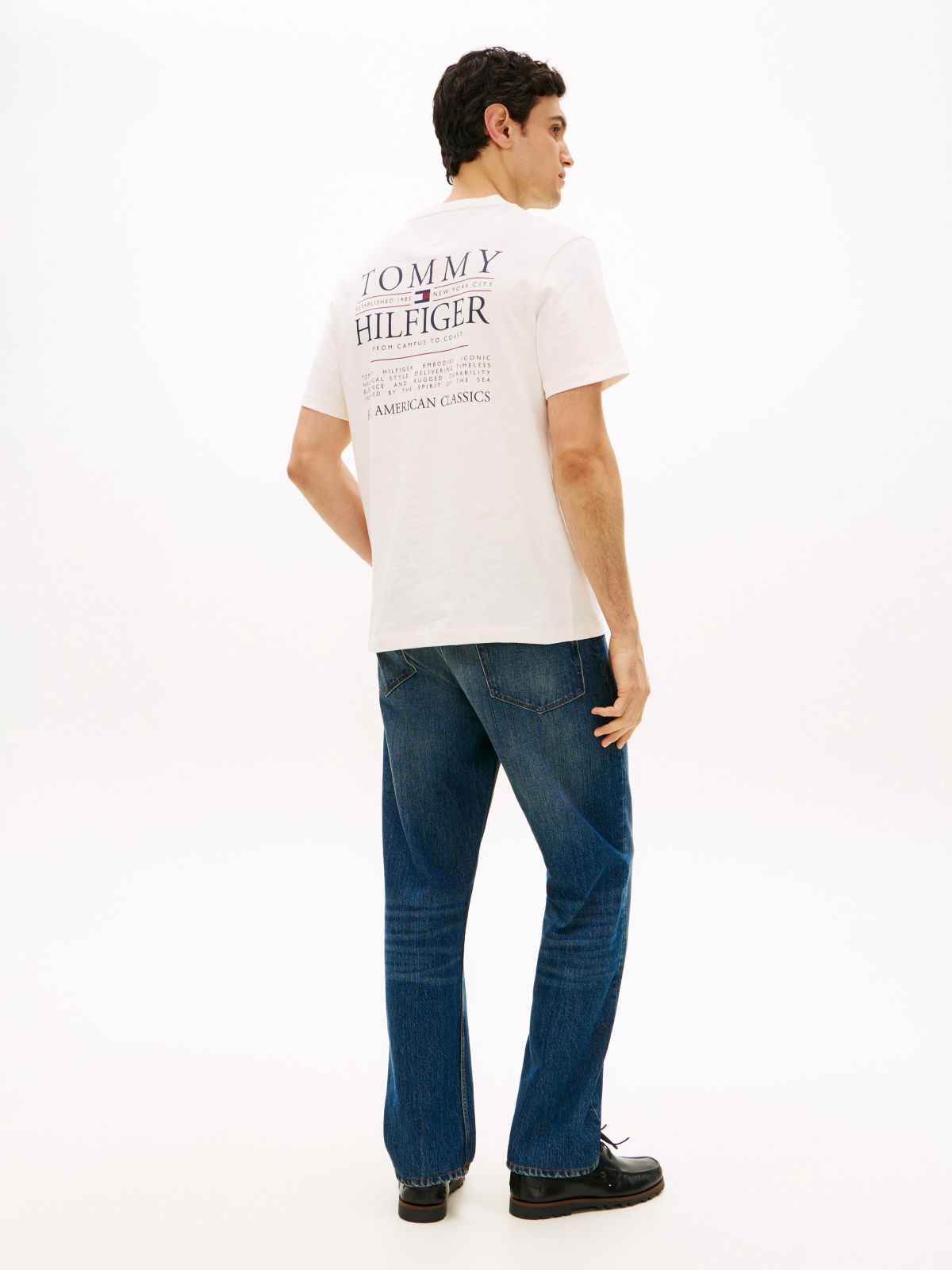 Back Logo Graphic Slub Cotton T-Shirt — Ivory Petal