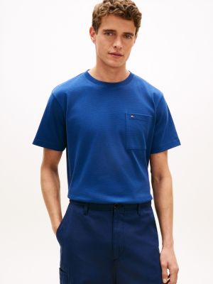 Mesh Jersey Pocket T-Shirt, Blue