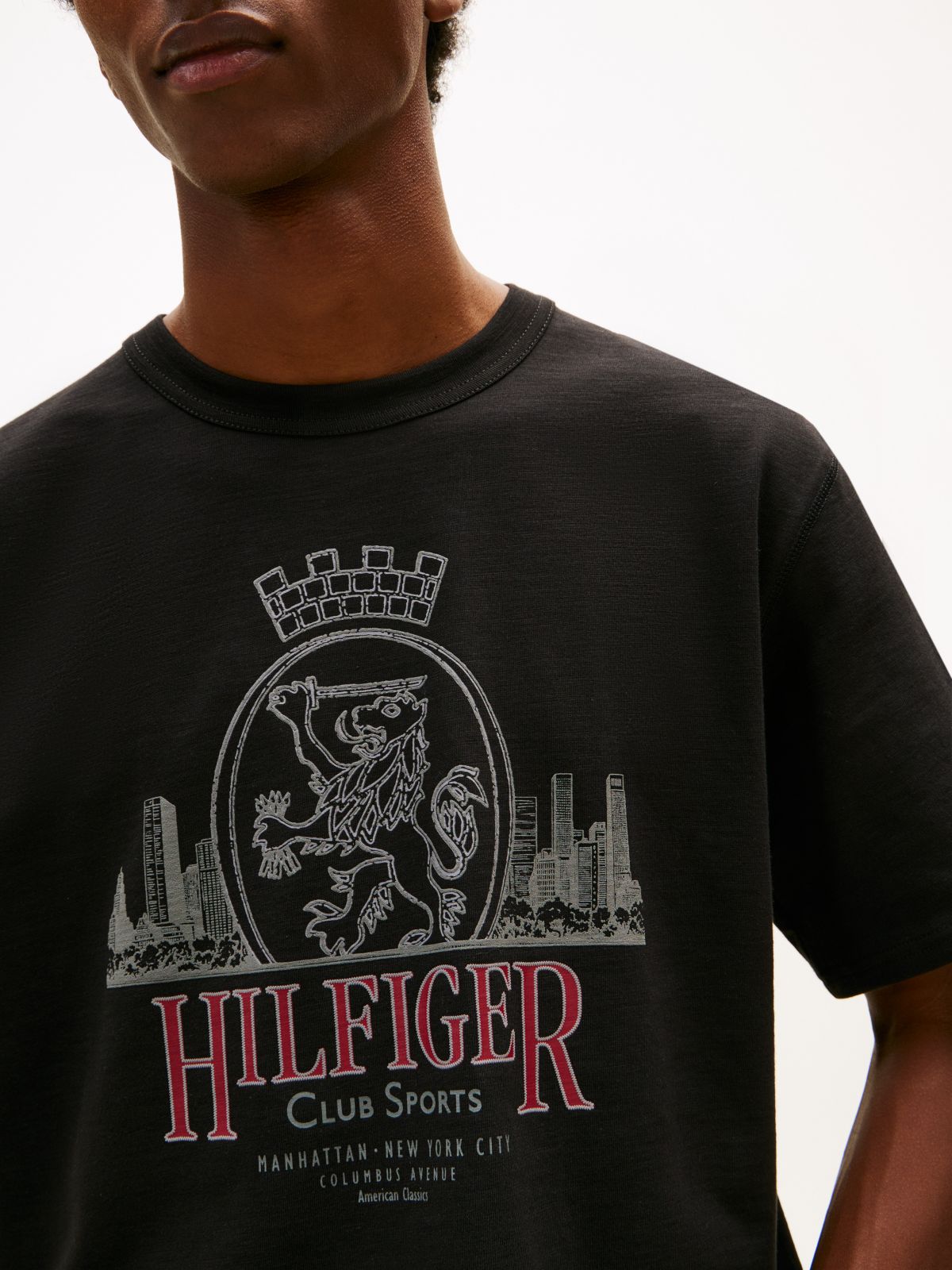 Hilfiger Crest Graphic Slub T-Shirt — Black