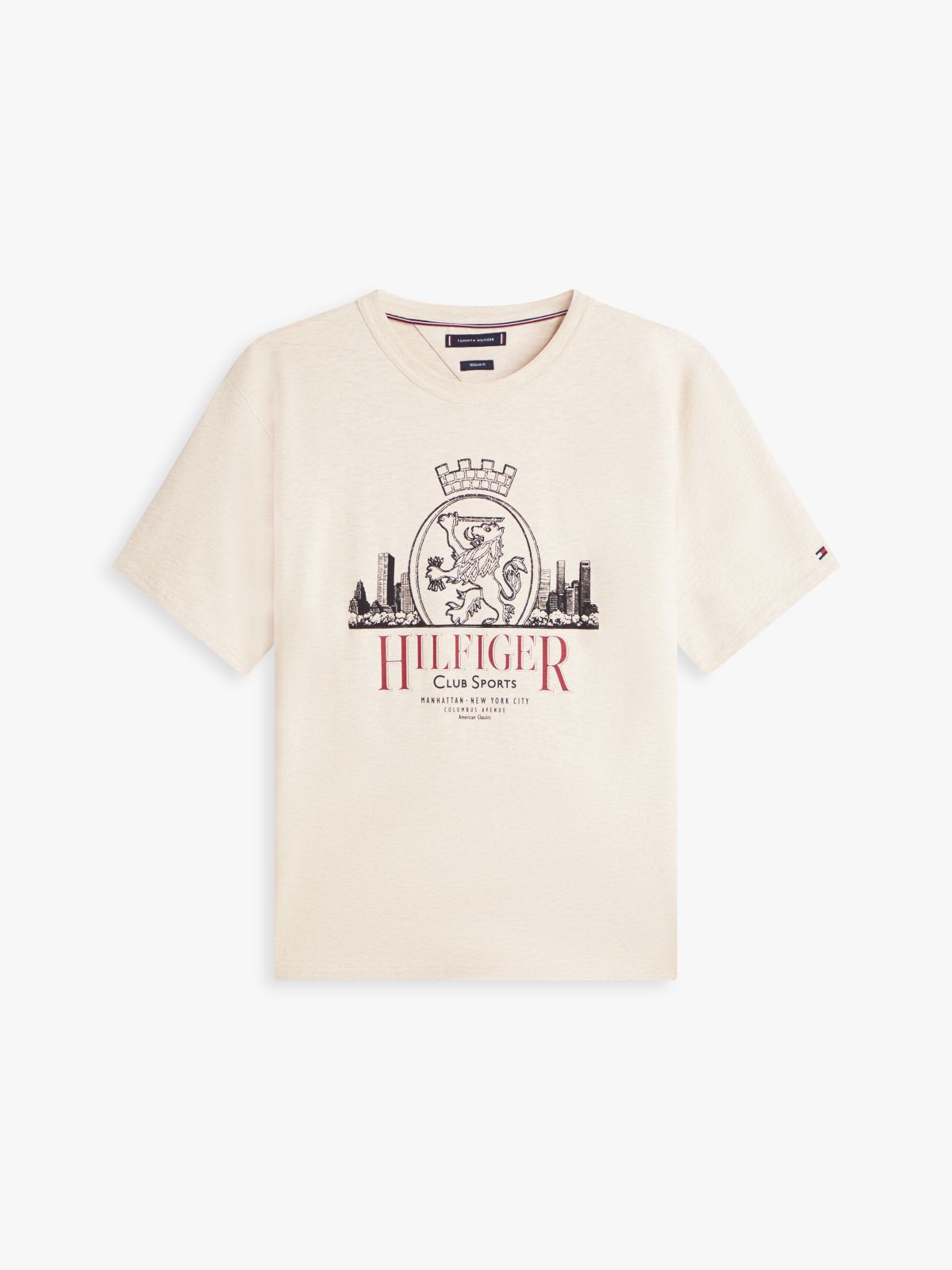 Hilfiger Crest Graphic Slub T-Shirt — Heathered Oatmilk