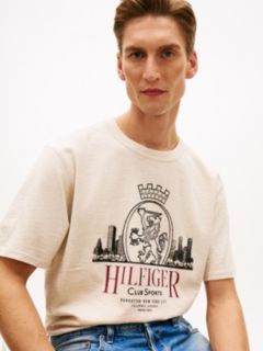 Hilfiger Crest Graphic Slub T-Shirt — Heathered Oatmilk 2