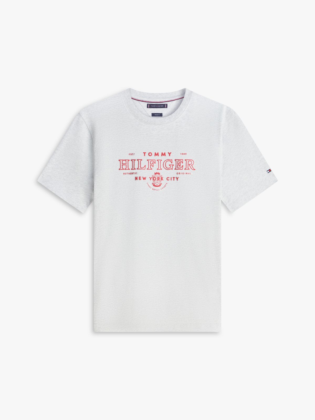 Hilfiger NYC Logo Heavyweight T-Shirt — Light Grey Heather