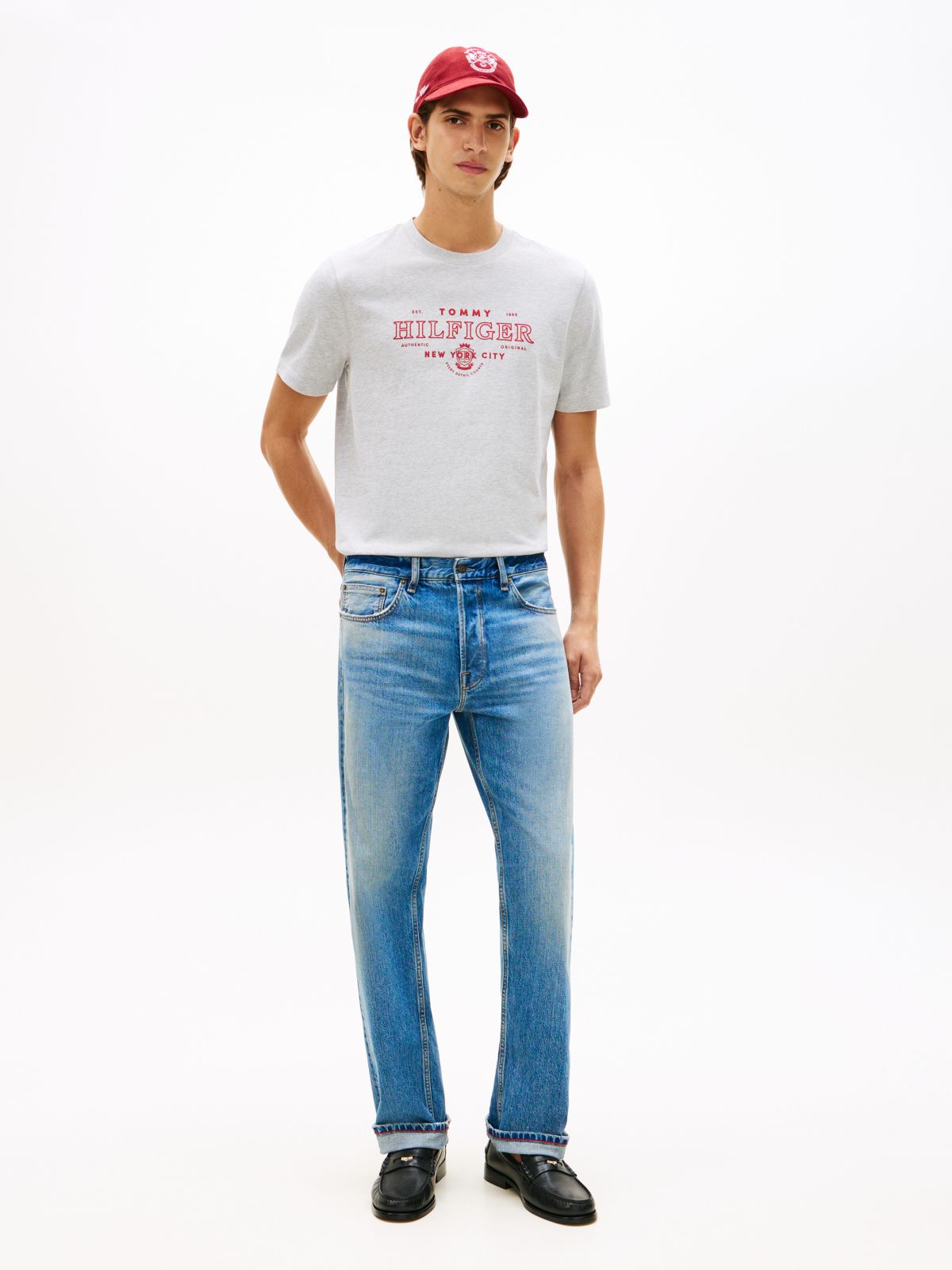 Hilfiger NYC Logo Heavyweight T-Shirt — Light Grey Heather