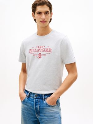 Hilfiger NYC Logo Heavyweight T-Shirt, Light Grey Heather