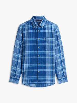 Мужские рубашки Tommy Hilfiger Regular Fit Madras Check Linen Shirt — фото 5