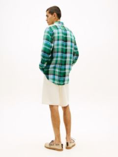Regular Fit Madras Check Linen Shirt — Nouveau Green Check 4