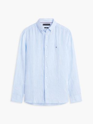 Мужские рубашки Tommy Hilfiger Regular Fit Stripe Linen Shirt — фото 5