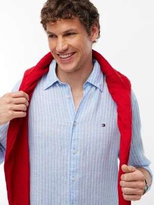Мужские рубашки Tommy Hilfiger Regular Fit Stripe Linen Shirt — фото 3