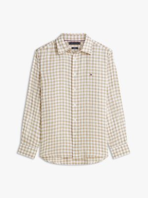 Мужские рубашки Tommy Hilfiger Regular Fit Gingham Linen Shirt — фото 5