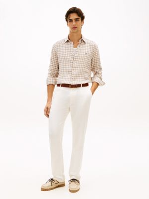 Мужские рубашки Tommy Hilfiger Regular Fit Gingham Linen Shirt — фото 3