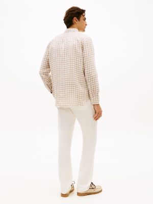 Мужские рубашки Tommy Hilfiger Regular Fit Gingham Linen Shirt — фото 4